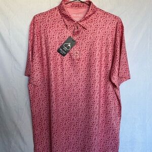 Men's PINS & ACES NEW Red Bloody Mary Printed Golf Polo